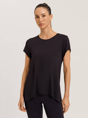HANRO Yoga T-Shirt halbarm schwarz-beauty